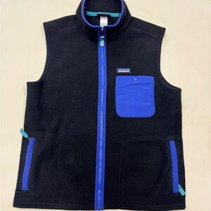 PATAGONIA Synchilla Snap Pocket Black  Full Zip Up Fleece Vest  Mens Size Medium